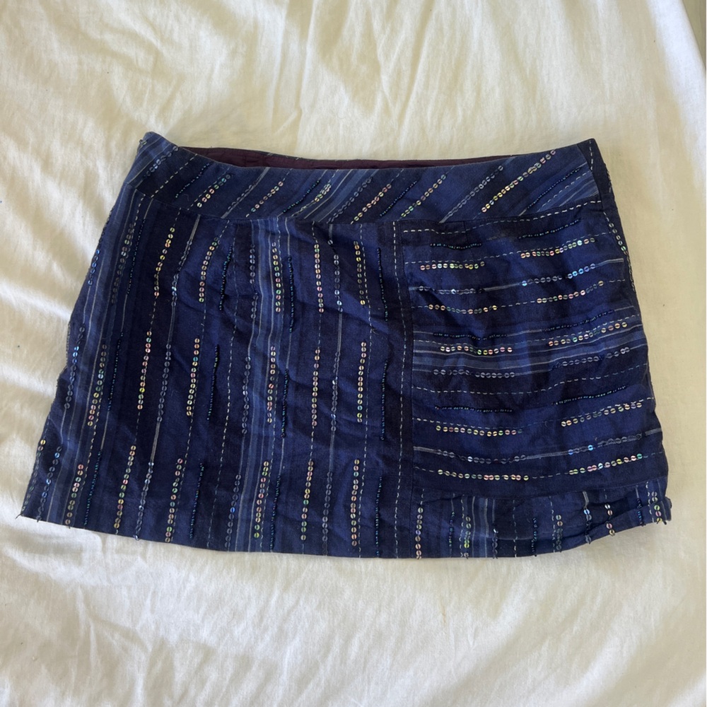 Navy Sequin Skirt